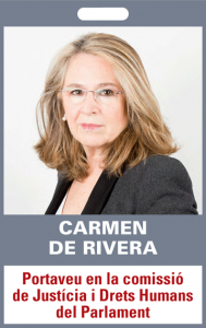 Carmen de Rivera. Portaveu en la comissió de Justícia i Drets Humans del Parlament