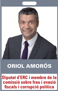 Oriol Amorós. Diputat d'ERC i membre de la comissió sobre frau i evasió fiscals i corrupció política 