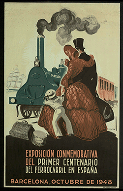 Cartell de l'exposició commemorativa del 1er centenari del ferrocarril